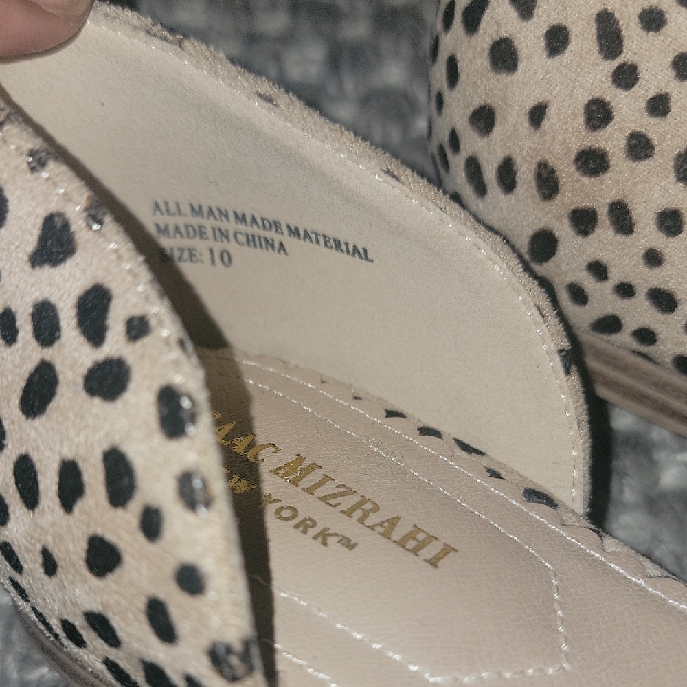 Cream and Black Polka Dot Flats - Picture 3 of 6